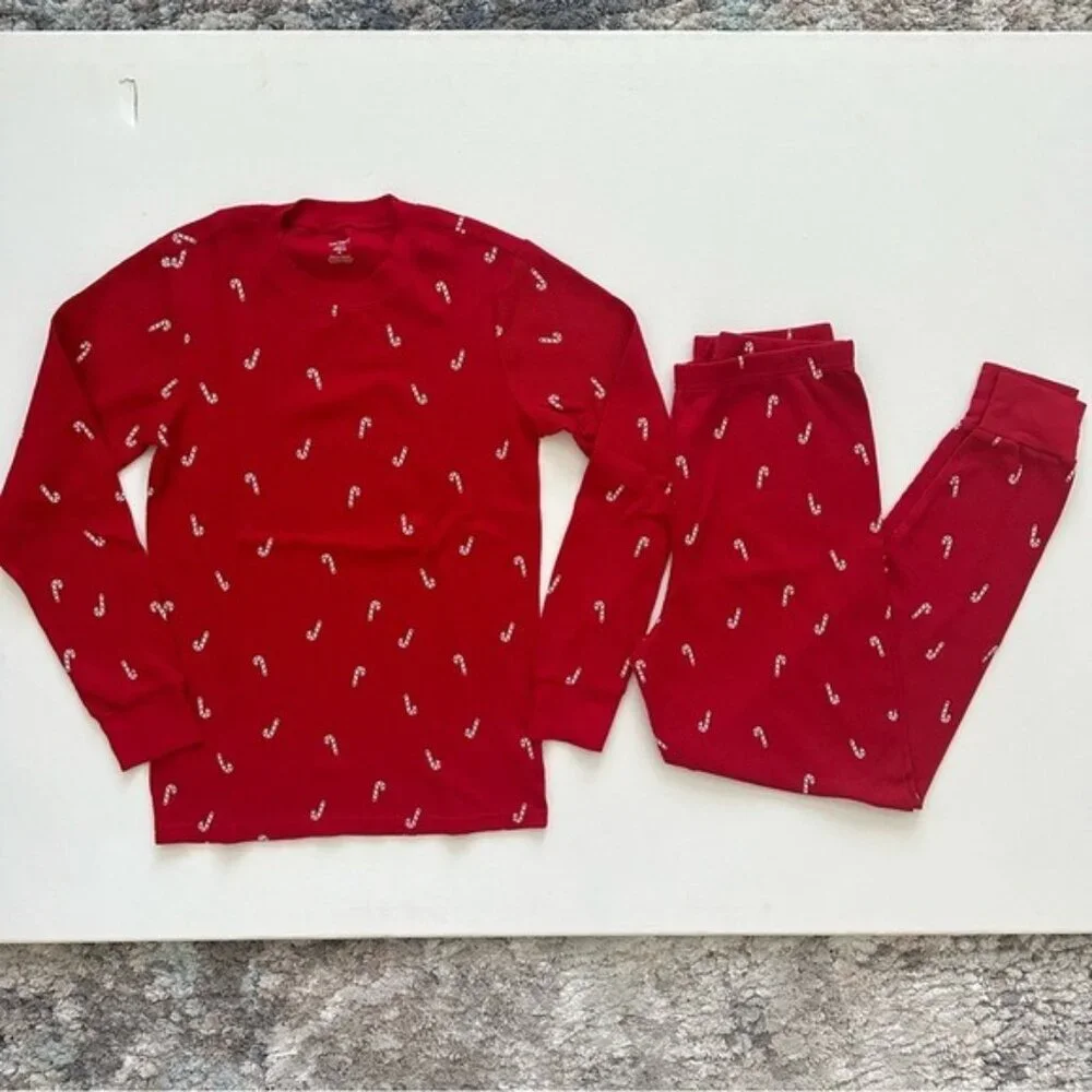 Carter’s Adult 2-Piece Candy Cane Thermal Pajamas Size S - Picture 1 of 16